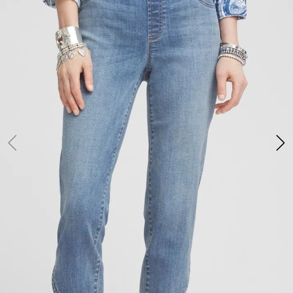 Chico's Light Blue Straight Leg Jeans - Picture 1 of 4